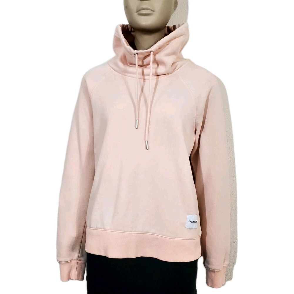 Calvin Klein Sweater Sz M Light Pink Pullover Turtleneck Women's